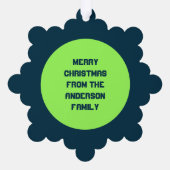 UFO Ho Po Weihnachtszeit Alien Custom Ornament Karte (Rückseite)