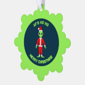 UFO Ho Po Weihnachtszeit Alien Custom Ornament Karte (Linke Ecke)