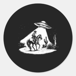 Ufo Howdy Alien Cowboy Halloween Kostüm Ufo Weste Runder Aufkleber