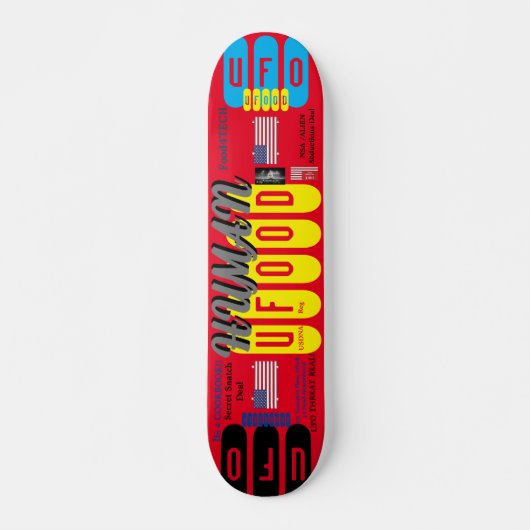 UFO HUMAN FOOD 7 3/4" Skateboard Deck (Vorne)