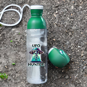 UFO Hunter Kunst mit UFO und Alien Aufkleber