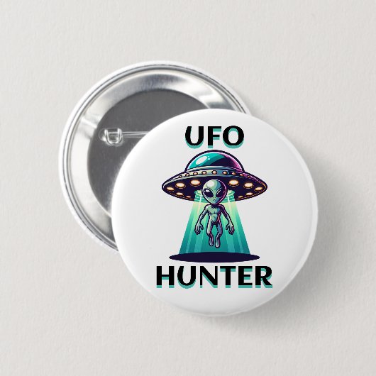 UFO Hunter | Kunst mit UFO und Alien Button (Vorne & Hinten)