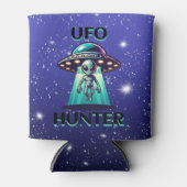 UFO Hunter | Kunst mit UFO und Alien Dosenkühler (Vorderseite)