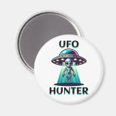 UFO Hunter | Kunst mit UFO und Alien Magnet (Vorderseite/Rückseite)