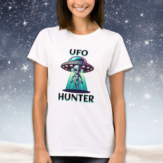 UFO Hunter | Kunst mit UFO und Alien T-Shirt
