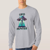UFO Hunter | Kunst mit UFO und Alien T-Shirt (Vorderseite)