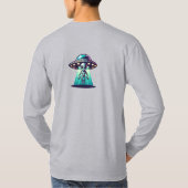 UFO Hunter | Kunst mit UFO und Alien T-Shirt (Rückseite)