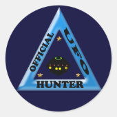 UFO Hunter Runder Aufkleber (Vorderseite)
