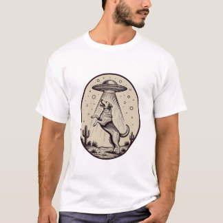 UFO-Illustration Entführung durch Wüstenhund T-Shirt
