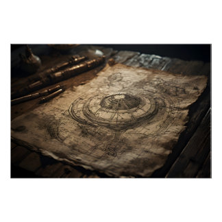  „UFO im Geiste von Leonardo da Vinci“ Poster