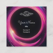 UFO im schwarzen Loch Quadratische Visitenkarte (Vorderseite)