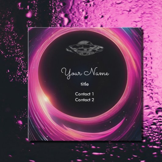 UFO im schwarzen Loch Quadratische Visitenkarte