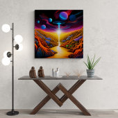 UFO in der Fantasiewelt Leinwanddruck