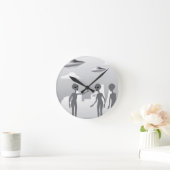 UFO in der Himmel Außerirdischen aus den Grund Runde Wanduhr (Zuhause)