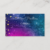 UFO in der lila blauen Galaxie Visitenkarte (Rückseite)