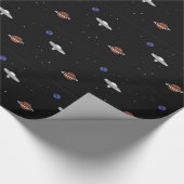 UFO in der Raumillustration Geschenkpapier (Ecke)