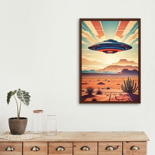 Ufo in der Wüste Poster
