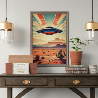 Ufo in der Wüste Poster