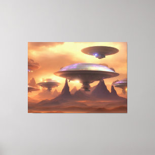 UFO Invasion Canvas Print Leinwanddruck
