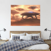 UFO Invasion Canvas Print Leinwanddruck (Insitu (Schlafzimmer))