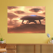 UFO Invasion Canvas Print Leinwanddruck (Insitu (Wohnzimmer))