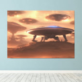 UFO Invasion Canvas Print Leinwanddruck (Insitu (Holzboden))