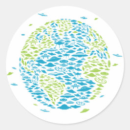 UFO-Invasion der Welt, Alien, Raumfahrt Runder Aufkleber