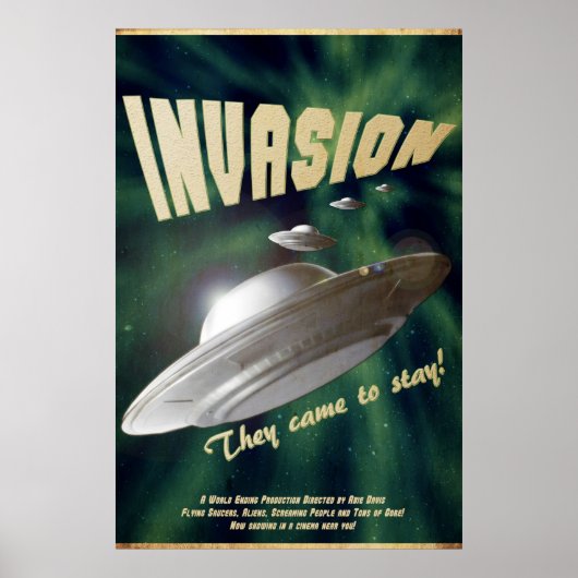 UFO Invasion - Vintages Filmposter Poster (Vorne)