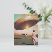 Ufo Käse in der Milchweide Postkarte (Stehend Vorderseite)