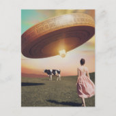 Ufo Käse in der Milchweide Postkarte (Vorderseite)