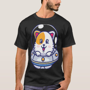 Ufo-Katzen I Katze Niedlich Kätzchen Raumschiff We T-Shirt