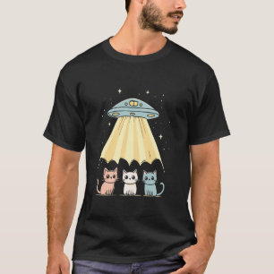 Ufo Katzen Süß Lustig Entführung Humor Teenager Fr T-Shirt