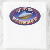 UFO-Kriechsticker Ovaler Aufkleber (Tasche)