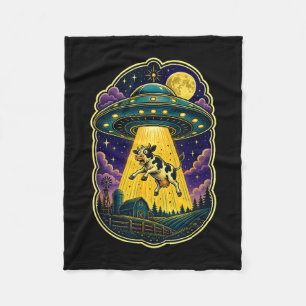 Ufo-Kuh-Entführung lustiger Alien-Bauernhof Fleecedecke
