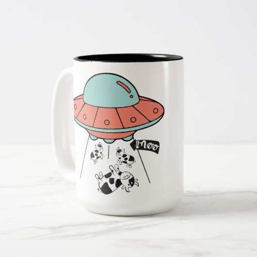 UFO Kuh Entführung Tasse (Vorderseite Links)