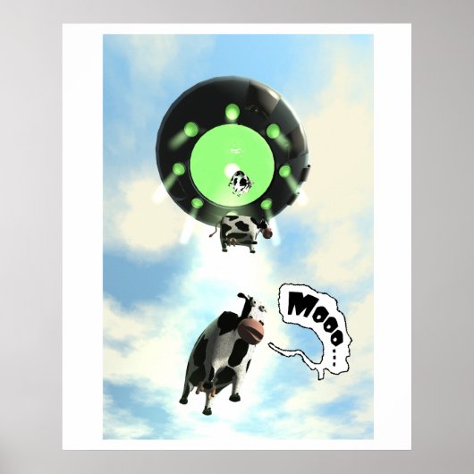 UFO-Kuh-Entführungsplakat Poster (Vorne)