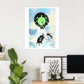 UFO-Kuh-Entführungsplakat Poster (Heimbüro)