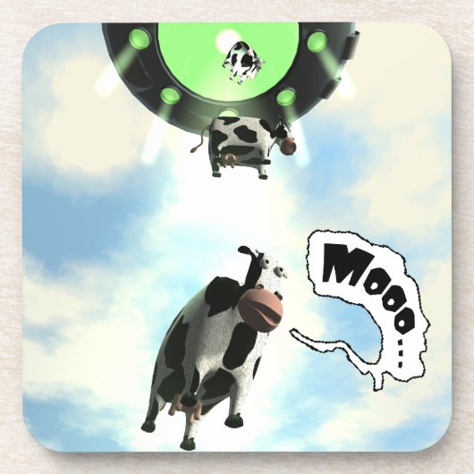 UFO-Kuhentführung Getränkeuntersetzer (Vorderseite)