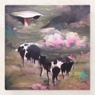 UFO-Kuhentführung  Glasuntersetzer