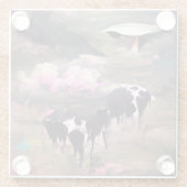 UFO-Kuhentführung Glasuntersetzer (Rückseite)