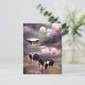 UFO-Kuhentführung Postkarte (Stehend Vorderseite)