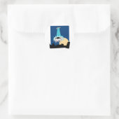 UFO-Kuhentführung Runder Aufkleber (Tasche)