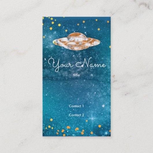 UFO - Kunstgalaxie - QR-Code Visitenkarte (Vorderseite)