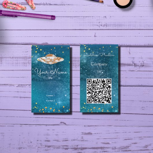UFO - Kunstgalaxie - QR-Code Visitenkarte