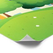 UFO Landing in a Bright City Night Scene Poster (Ecke)