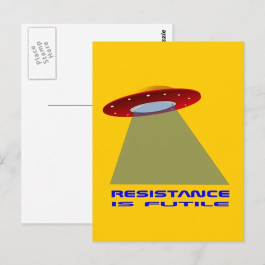 UFO-Landung Postkarte (Vorne/Hinten)