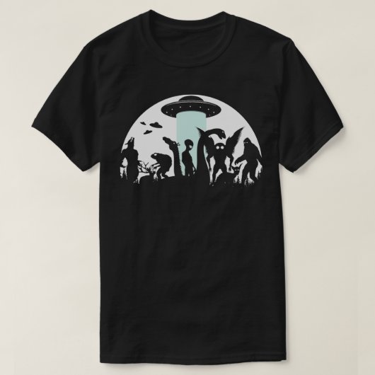 Ufo Loch Ness Monster Mothman and s Cryptid T-Shirt (Design vorne)