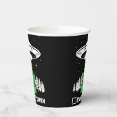 UFO, lustiges UFO, fliegende Untertasse, Entführun Pappbecher (Links)