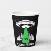 UFO, lustiges UFO, fliegende Untertasse, Entführun Pappbecher (Vorderseite)