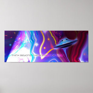 UFO Magenta Dimension 36" x 12" Horizontales Poste Poster
